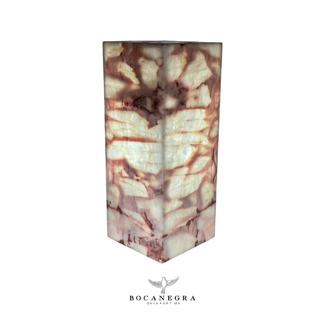 Pink and Green Onyx Stone Lamp - Table Lamp - Home Decor