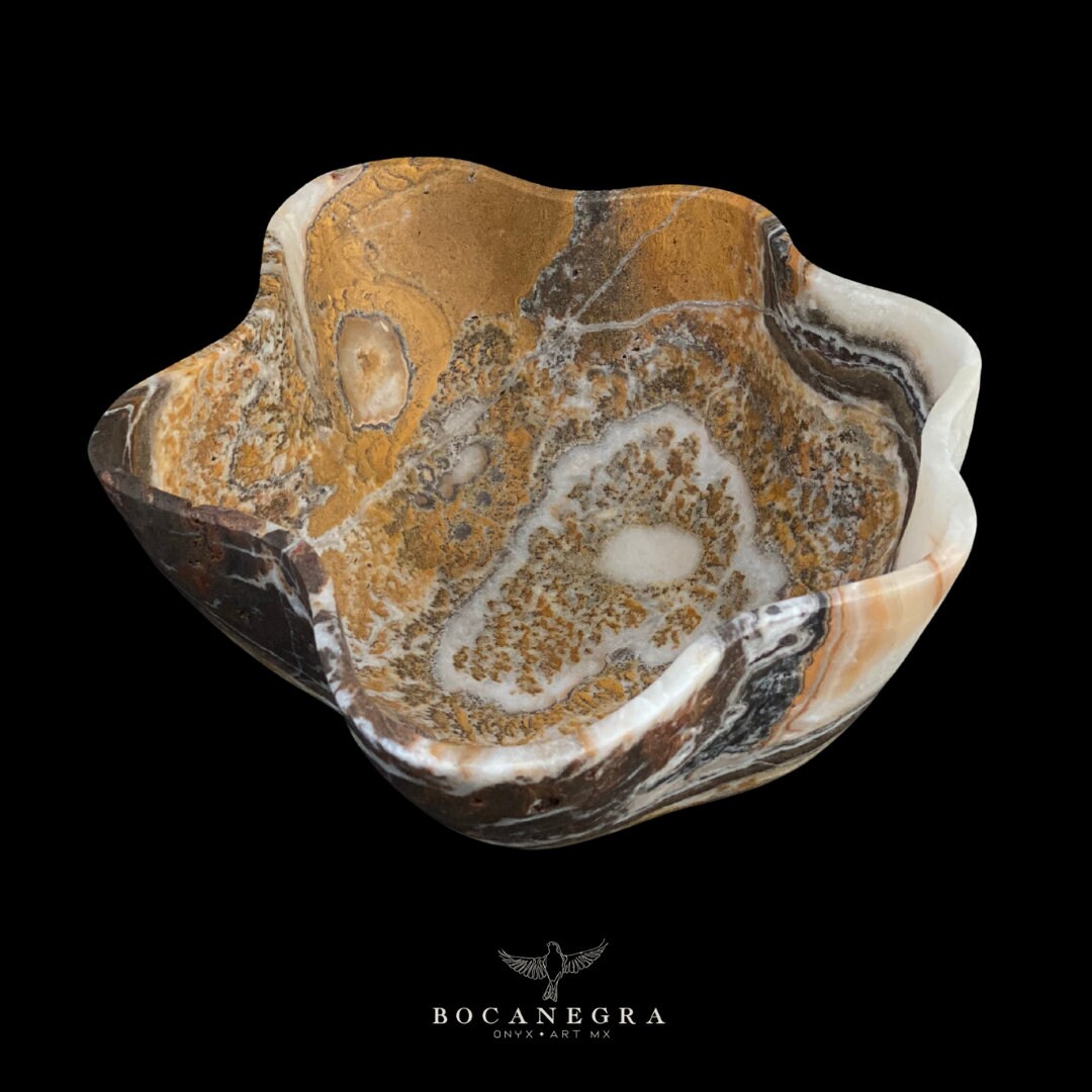 Brown & Beige Decorative Onyx Bowl - Centerpiece - Fruit platter