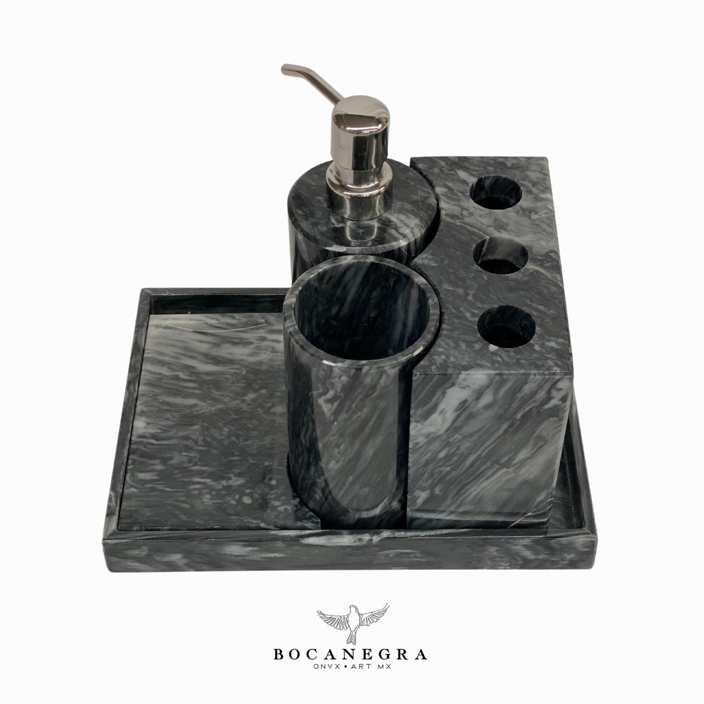 Gray Marble Soap Soap Dispenser Set | Soap Pump | Beauty & Care