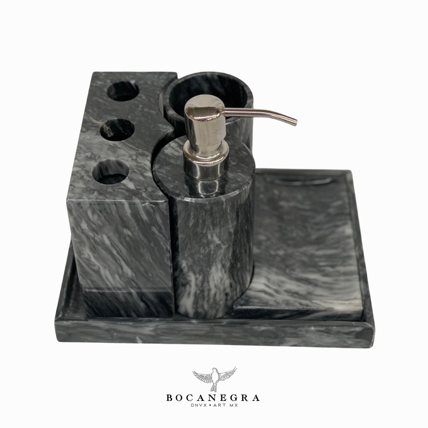 Gray Marble Soap Soap Dispenser Set | Soap Pump | Beauty & Care
