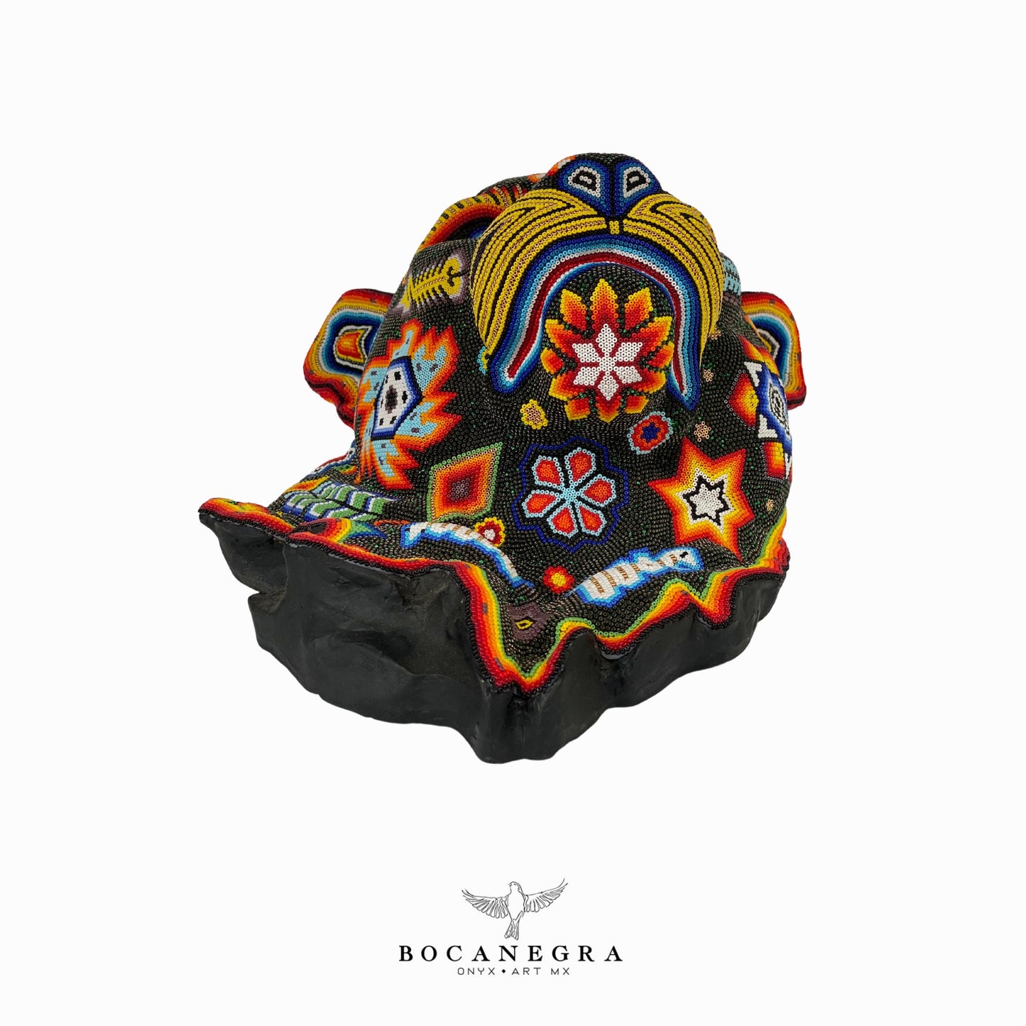 Huichol Art Jaguar - Beadwork sculpture - Handcrafted Jaguar - Handmade - Folk Art