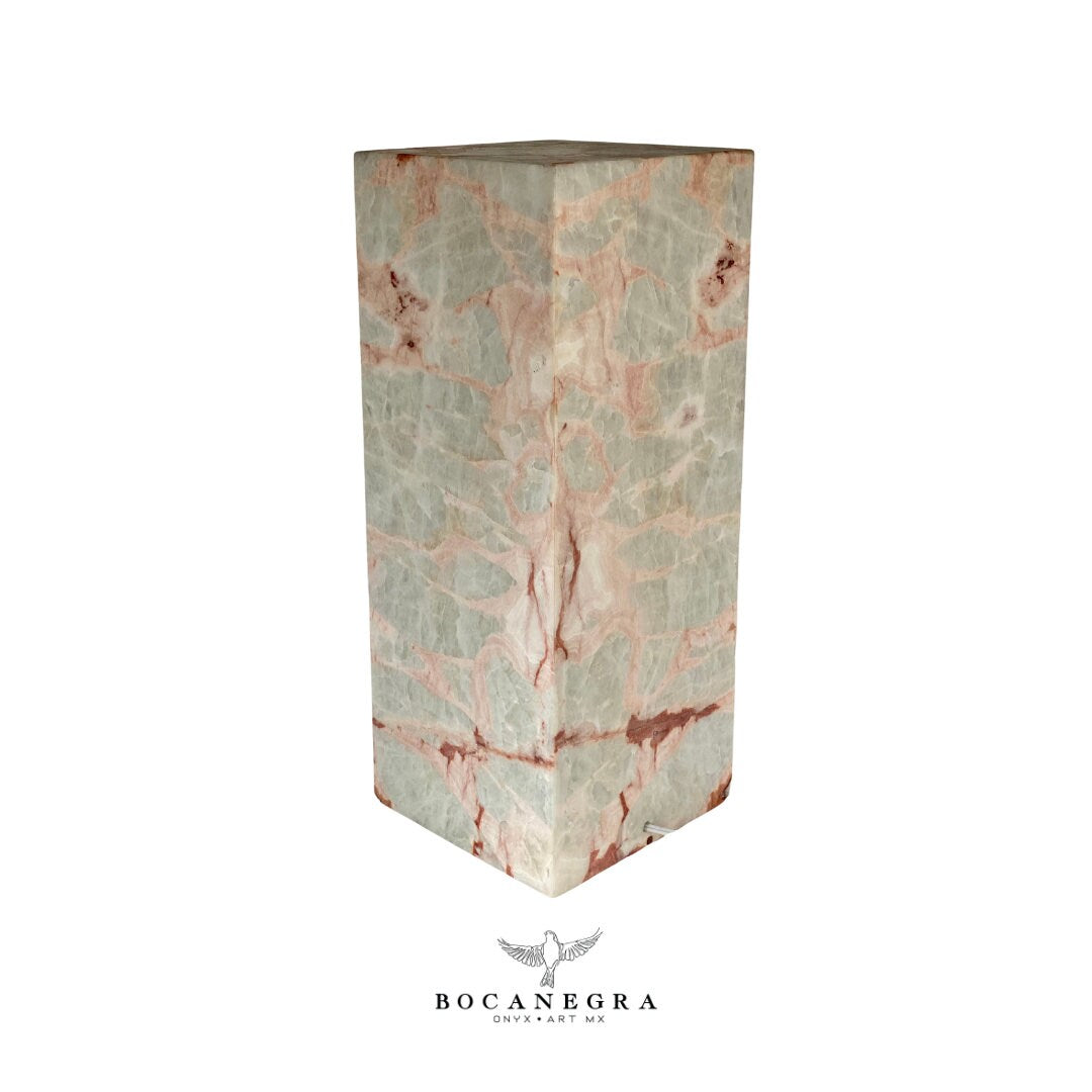 Pink and Green Onyx Stone Lamp - Table Lamp - Home Decor