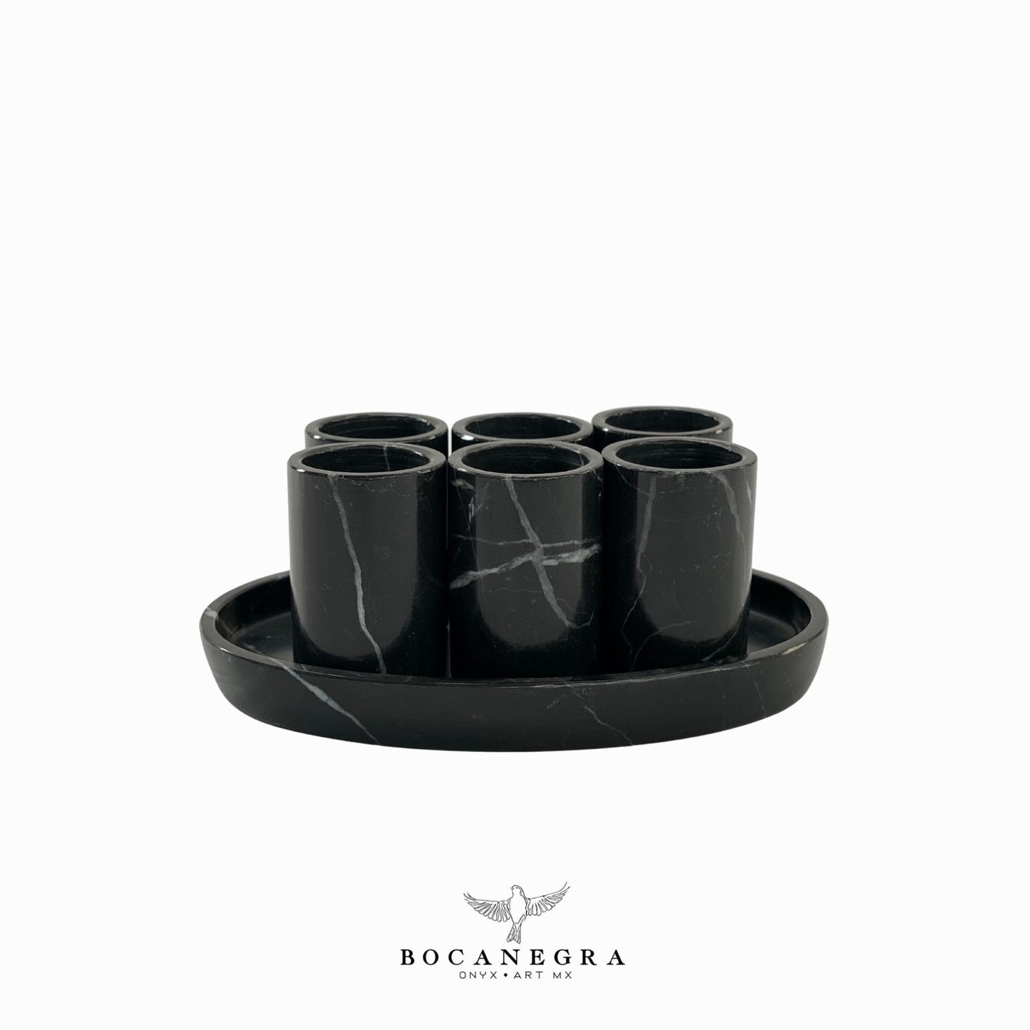 Black Marble Tequila Shots - Hand carved shot - (Set of 6)