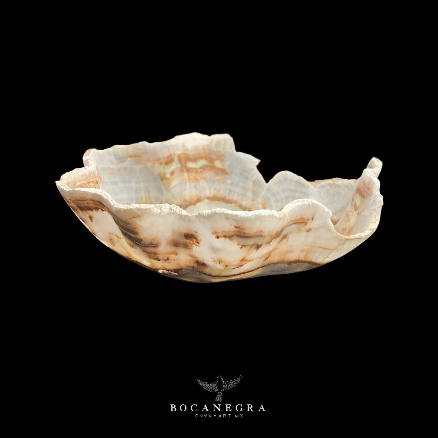 White & Beige Decorative Onyx Bowl - Centerpiece - Fruit Platter