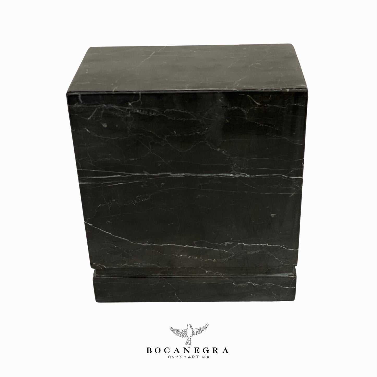 Black Marble Cremation Urn for Human (Double Companion)