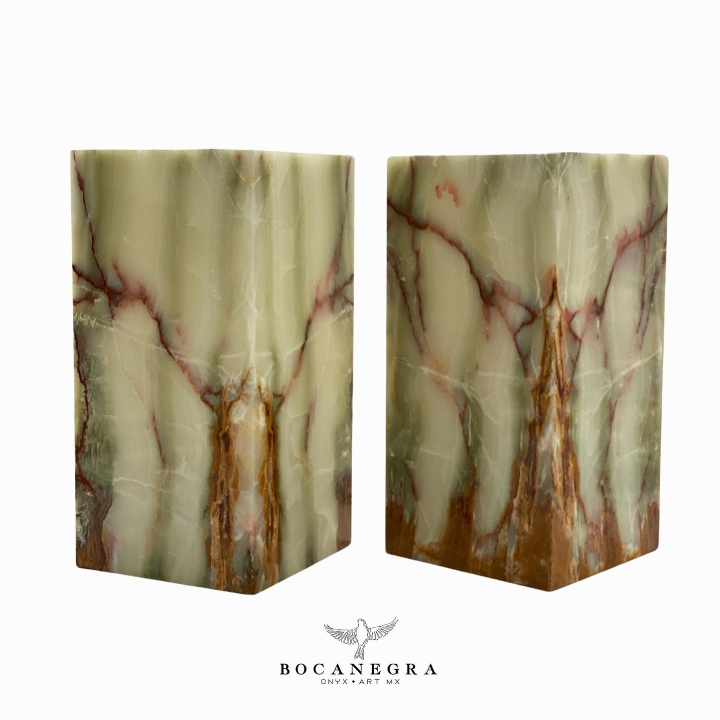 Green & Brown Onyx Stone Lamps (Two set) - Table Lamp - Home Decor