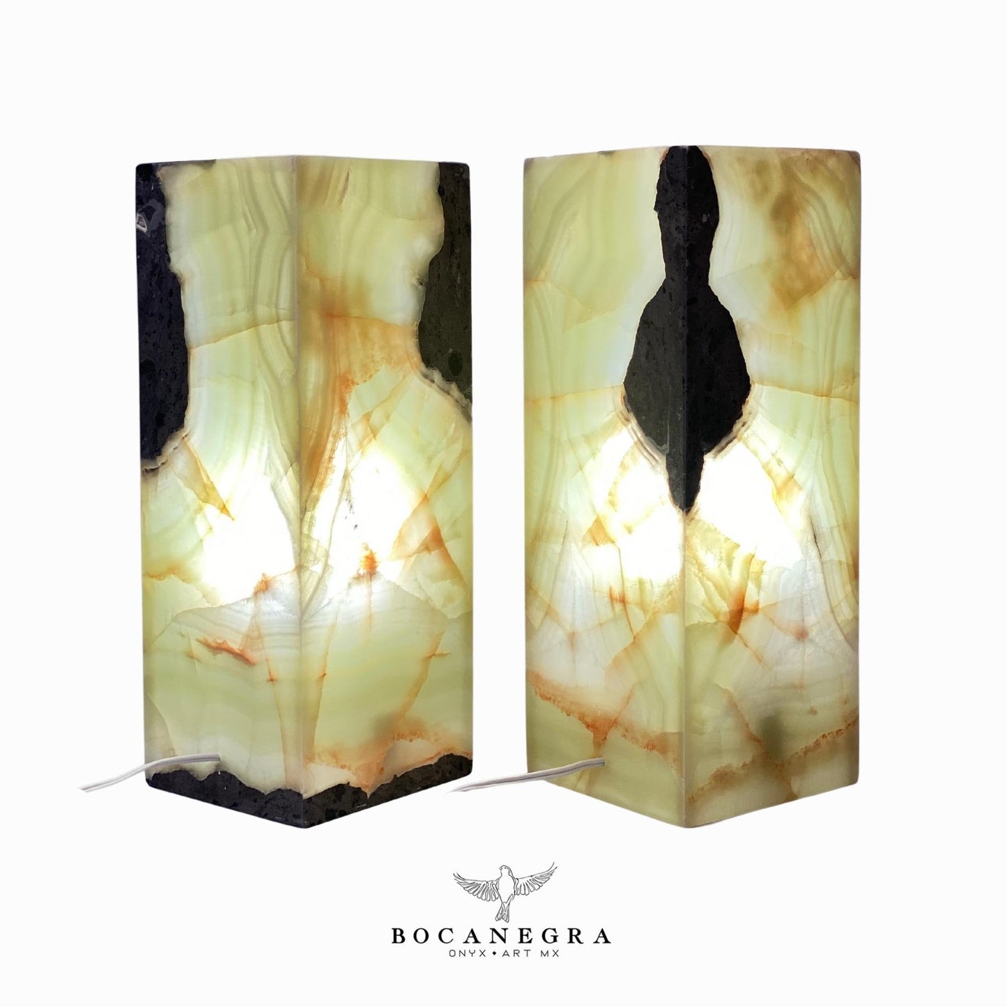 Green Onyx Stone Lamps (Two set) - Table Lamp - Home Decor