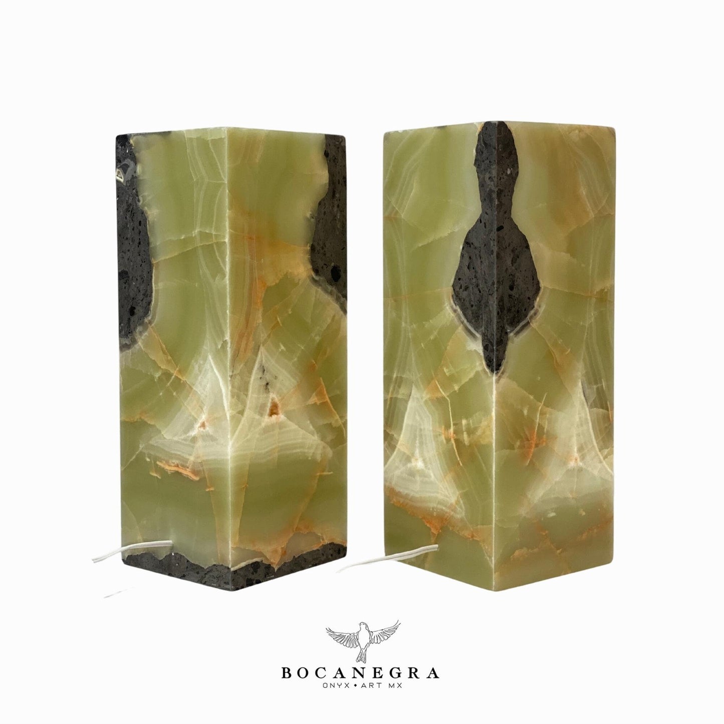 Green Onyx Stone Lamps (Two set) - Table Lamp - Home Decor