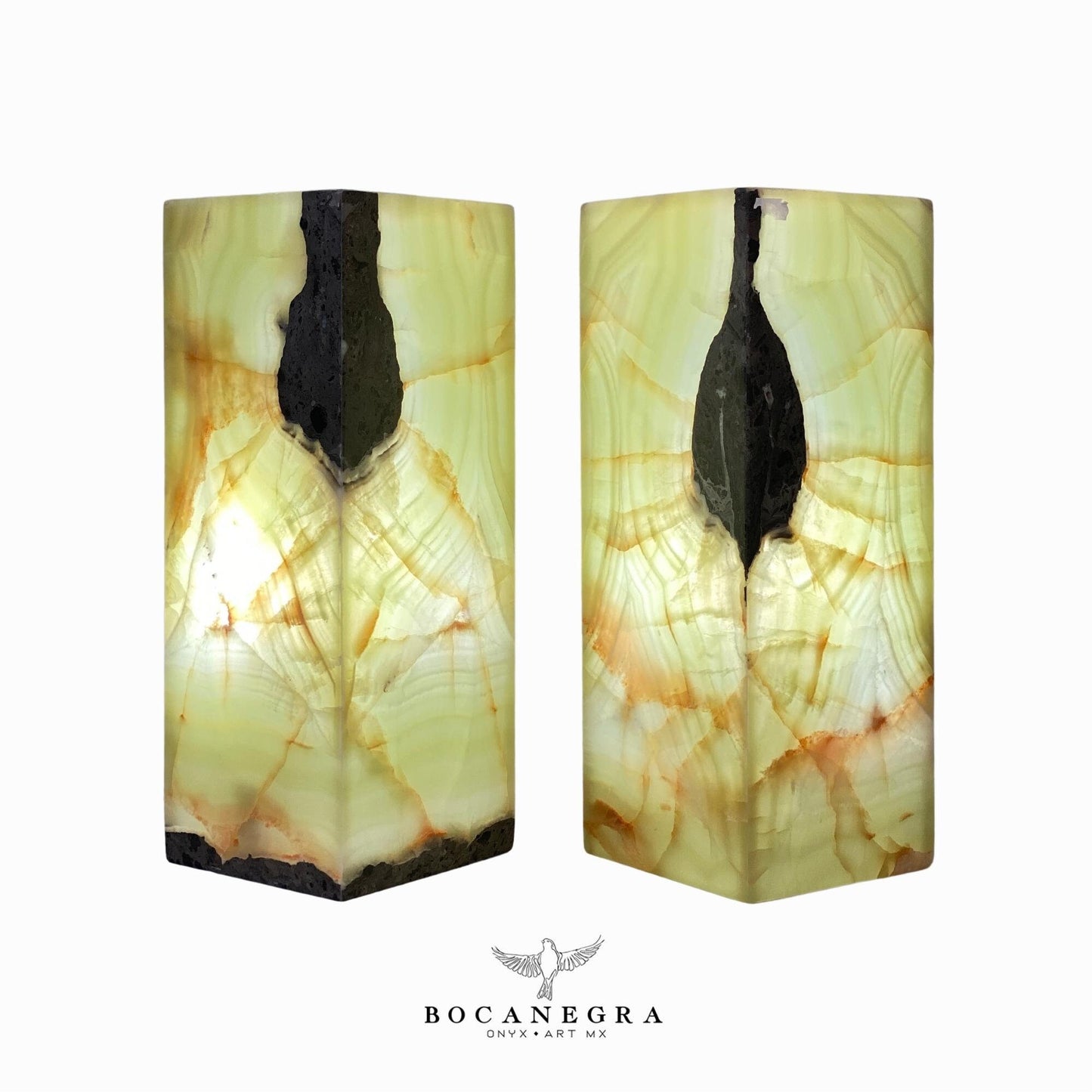 Green Onyx Stone Lamps (Two set) - Table Lamp - Home Decor