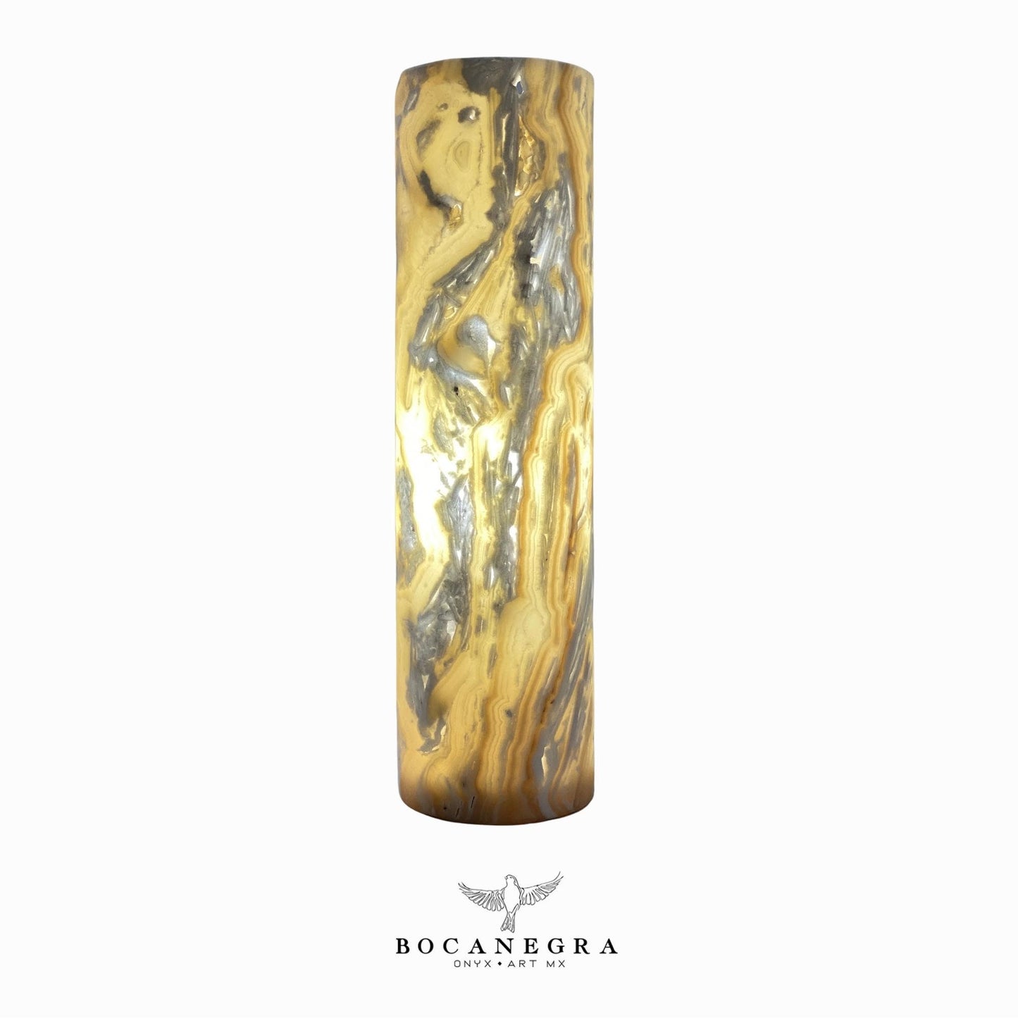 Beige and Yellow Onyx Stone Lamp - Table Lamp - Home Decor