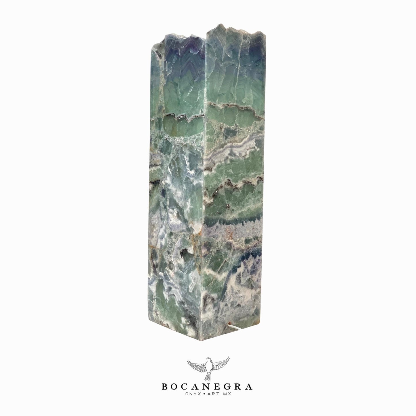 Green and Blue Fluorite Stone Lamp - Table Lamp - Home Decor