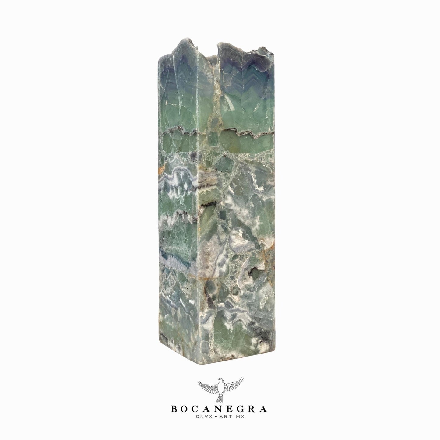 Green and Blue Fluorite Stone Lamp - Table Lamp - Home Decor