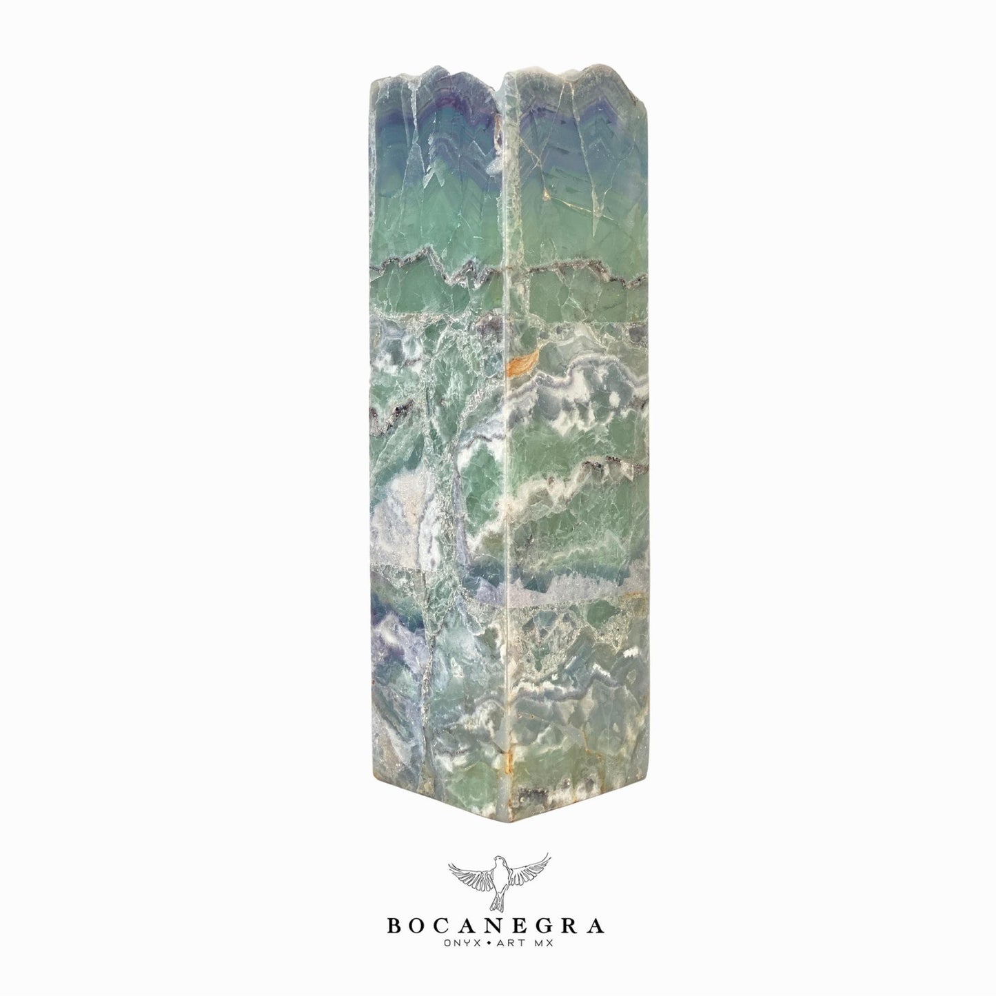 Green and Blue Fluorite Stone Lamp - Table Lamp - Home Decor