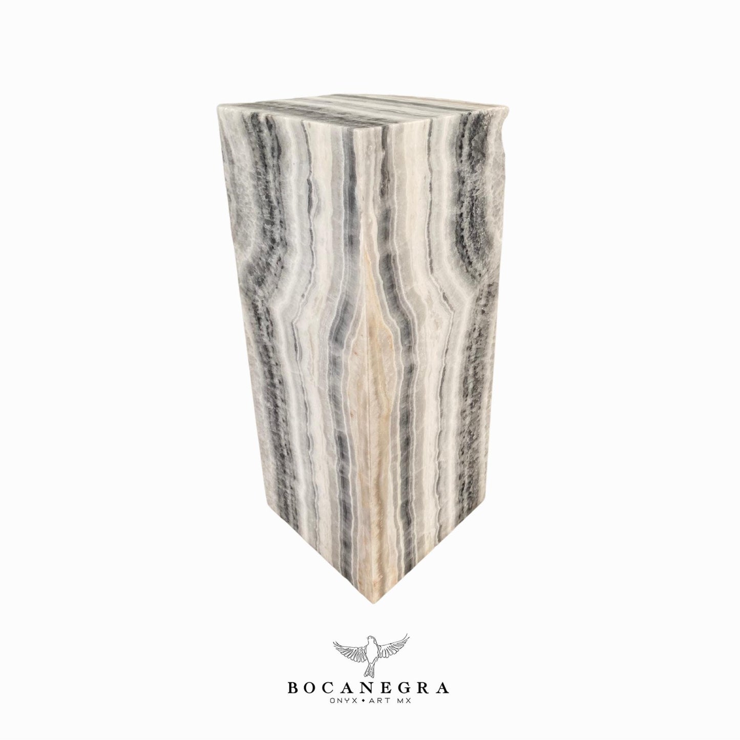 Gray and Beige Onyx Stone Lamp - Table Lamp - Home Decor