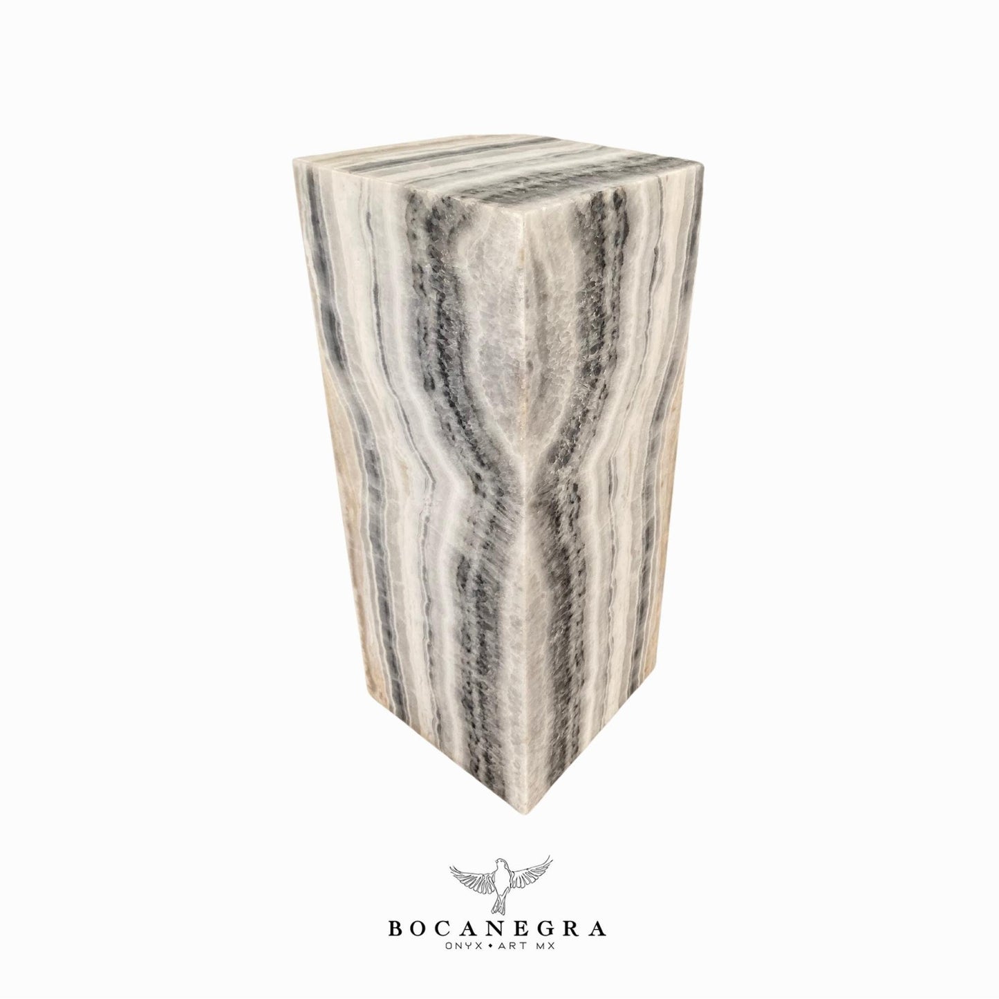 Gray and Beige Onyx Stone Lamp - Table Lamp - Home Decor