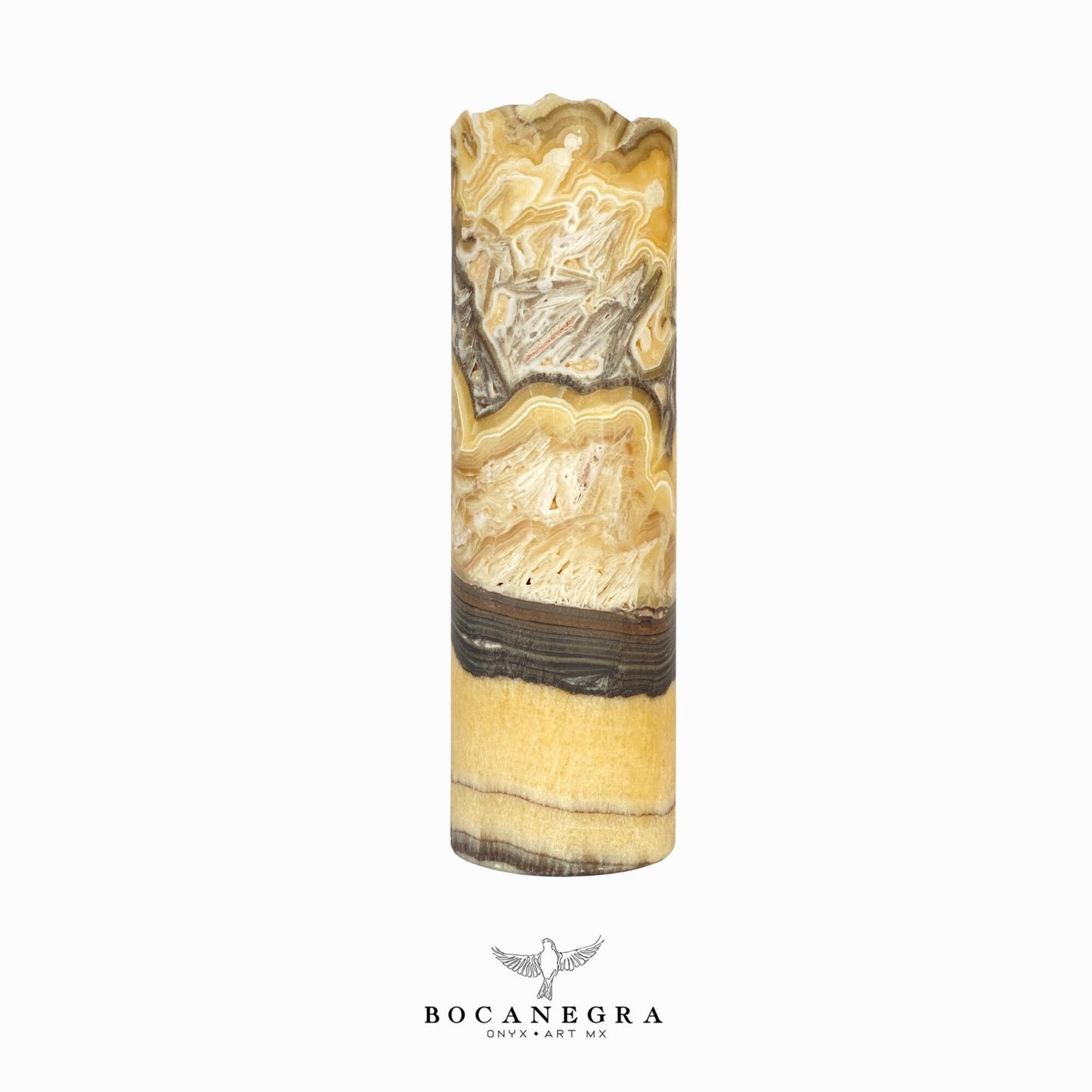 Black & Beige Onyx Stone Lamp - Table Lamp - Home Decor