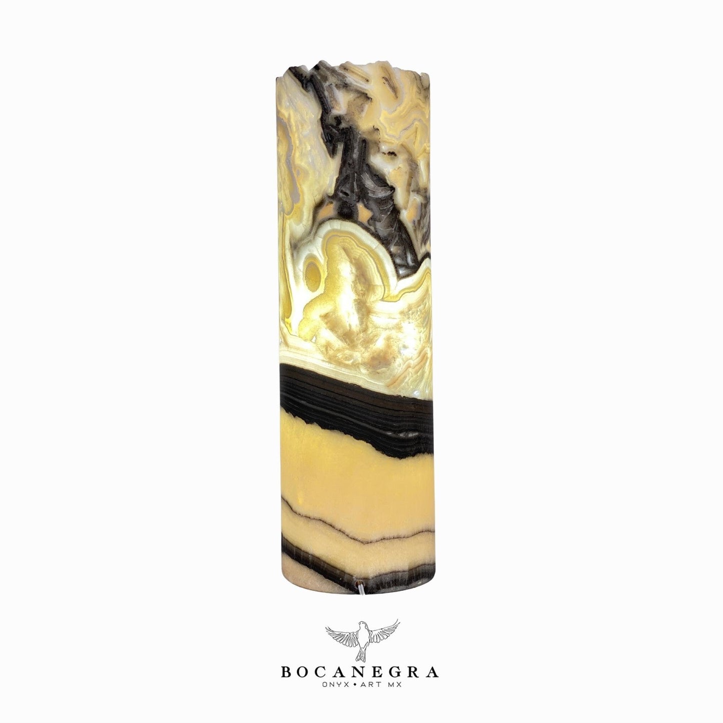 Black & Beige Onyx Stone Lamp - Table Lamp - Home Decor