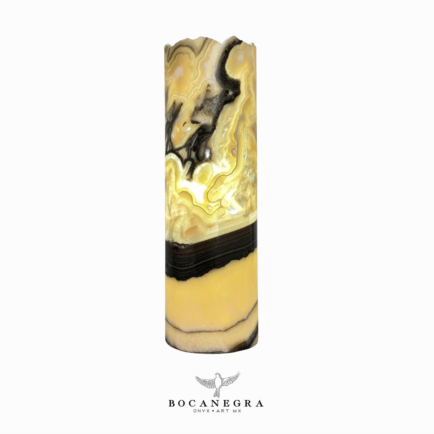 Black & Beige Onyx Stone Lamp - Table Lamp - Home Decor