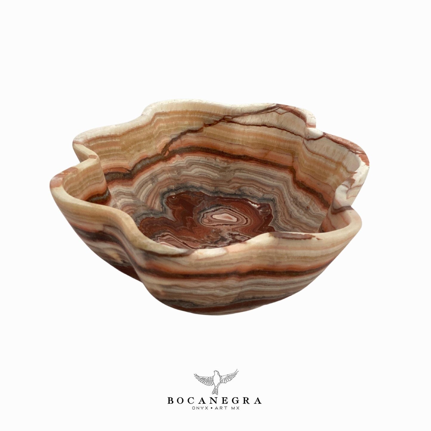 Red & Brown Decorative Onyx Bowl - Centerpiece - Fruit Platter