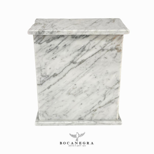 White Marble Cremation Urn for Human or pet Ashes