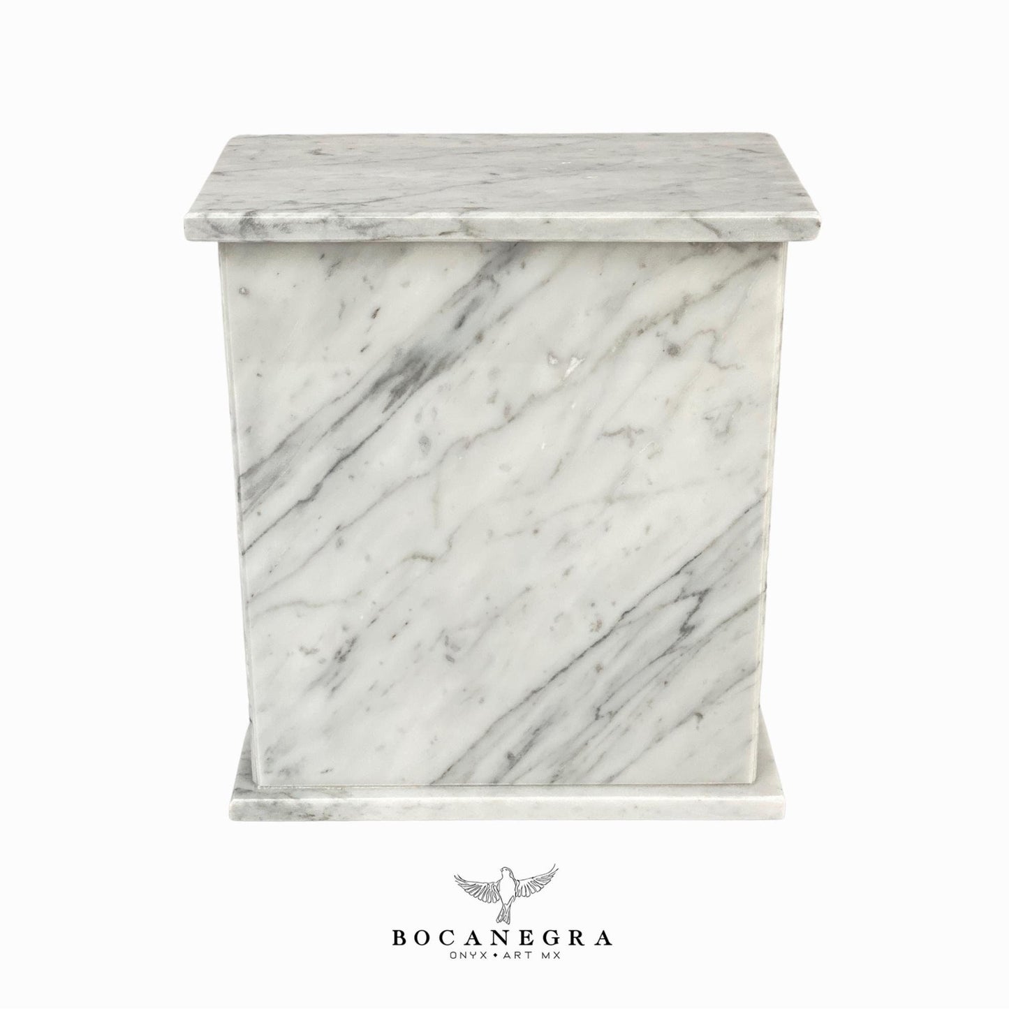 Stunning White & Gray Marble Cremation Urn for Human or pet Ashes