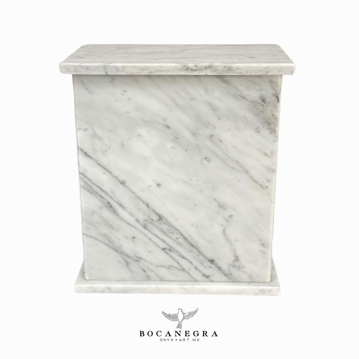Stunning White & Gray Marble Cremation Urn for Human or pet Ashes