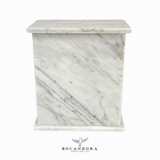 Stunning White & Gray Marble Cremation Urn for Human or pet Ashes