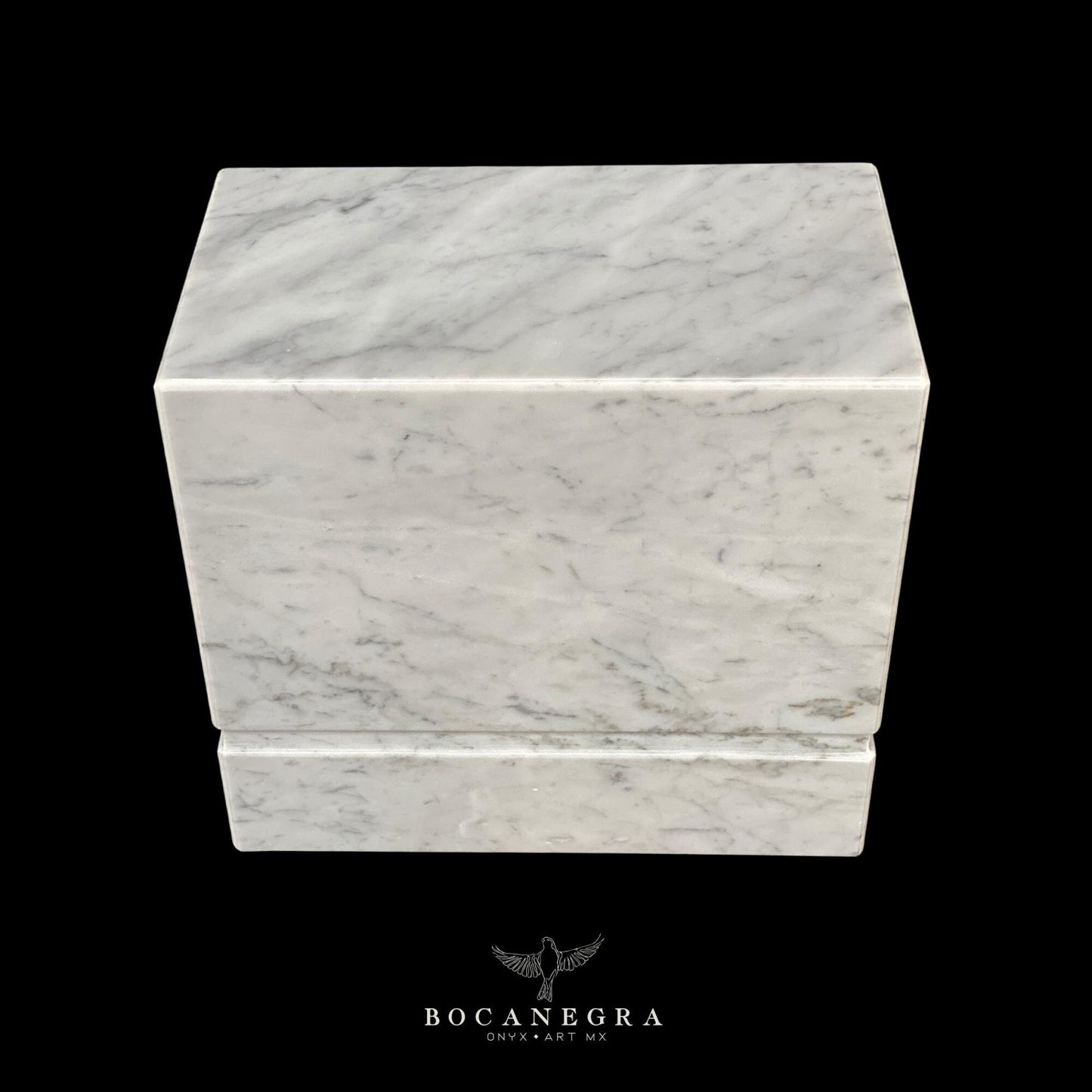 White Marble Cremation Urn for Human (Double Companion Urn)
