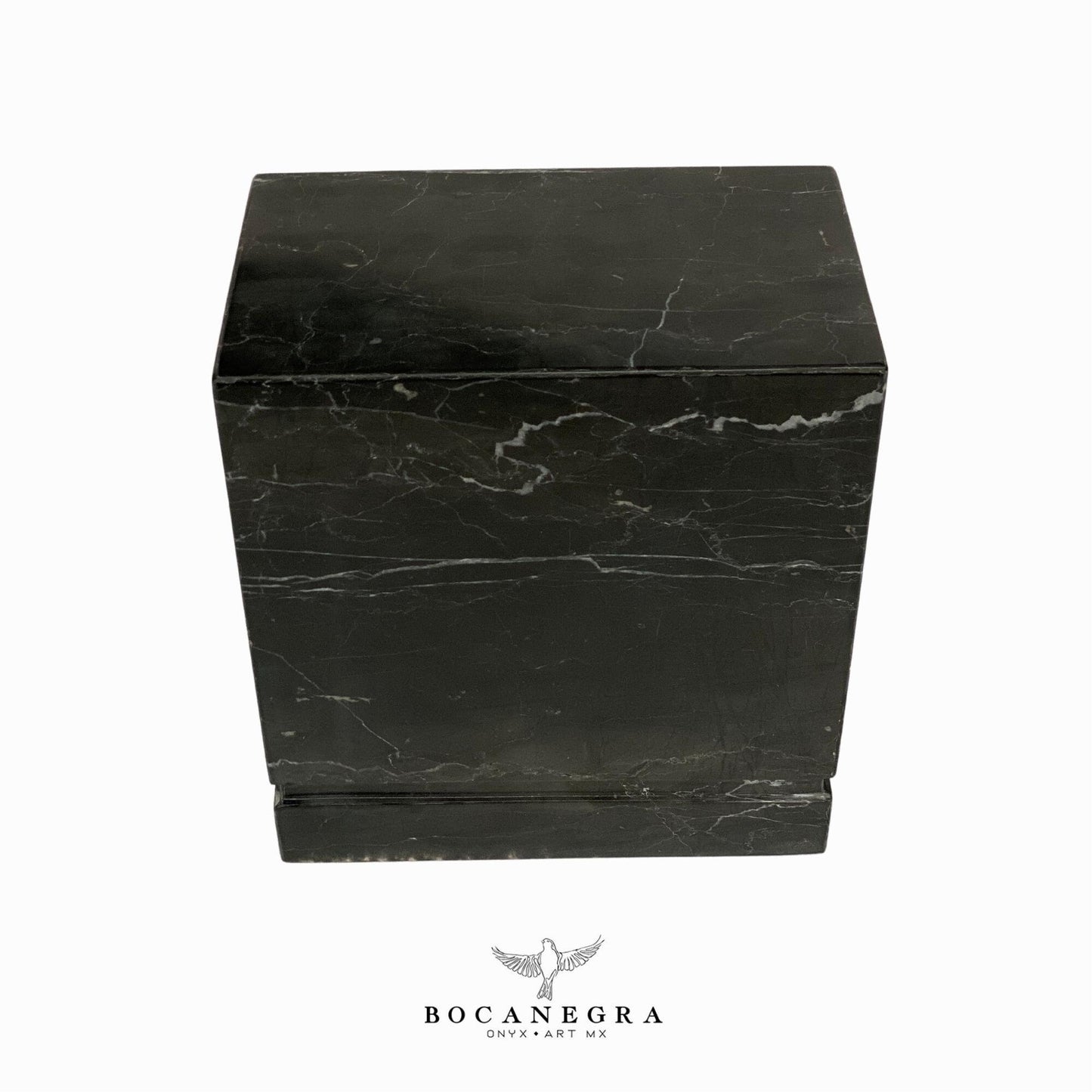 Black Marble Cremation Urn for Human (Double Companion)