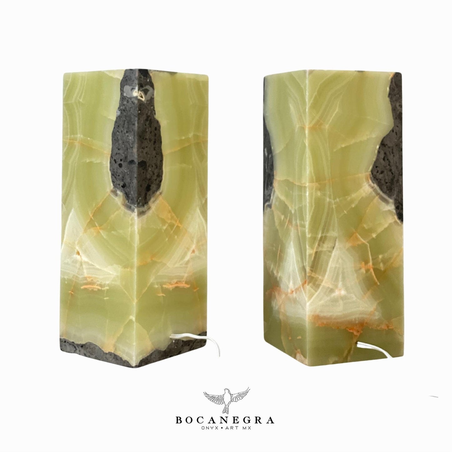 Green Onyx Stone Lamps (Two set) - Table Lamp - Home Decor