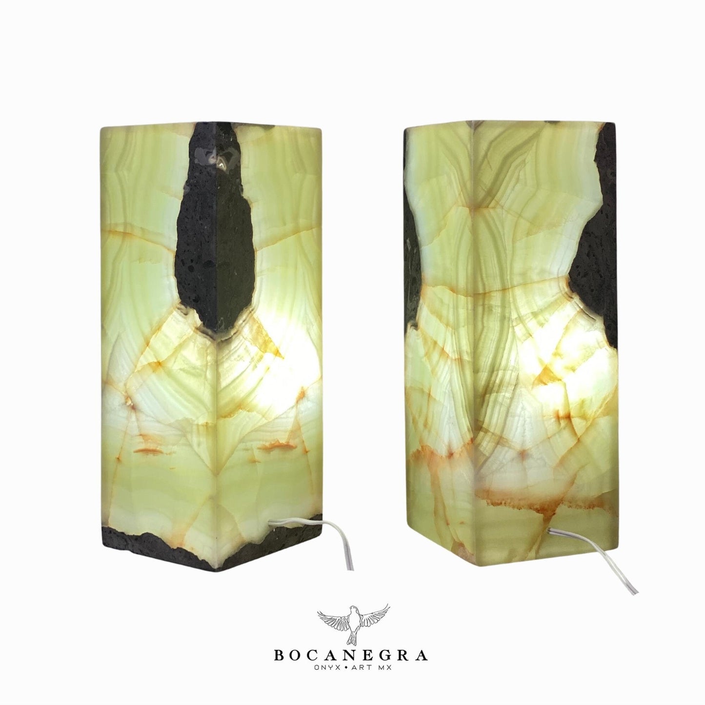 Green Onyx Stone Lamps (Two set) - Table Lamp - Home Decor
