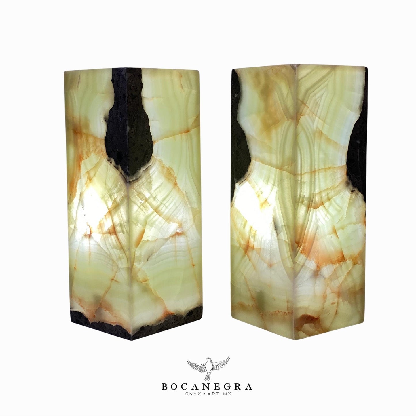 Green Onyx Stone Lamps (Two set) - Table Lamp - Home Decor
