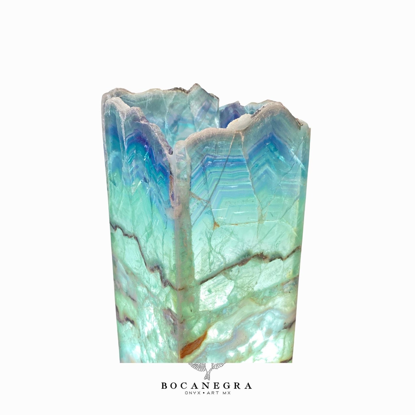 Green and Blue Fluorite Stone Lamp - Table Lamp - Home Decor