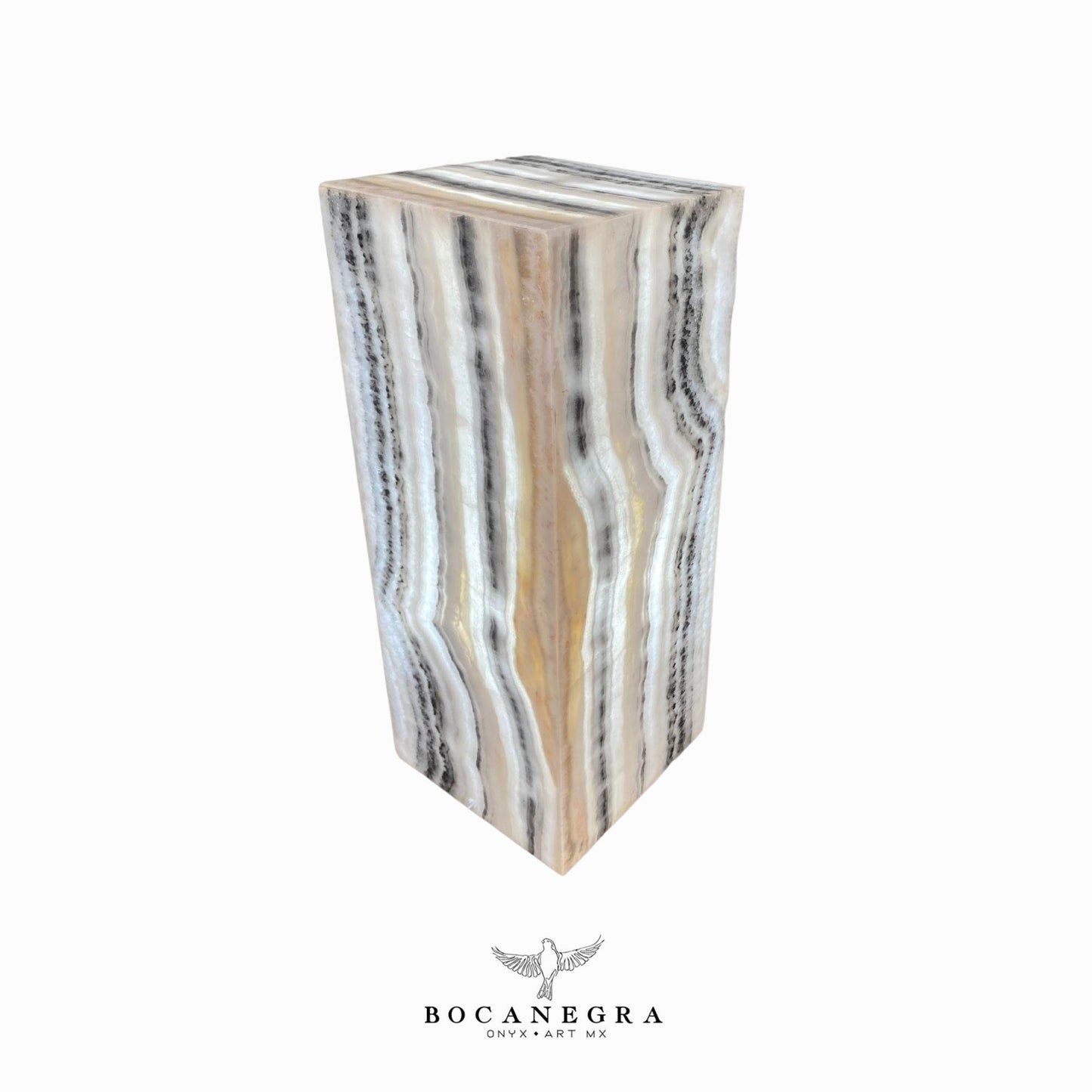 Gray and Beige Onyx Stone Lamp - Table Lamp - Home Decor