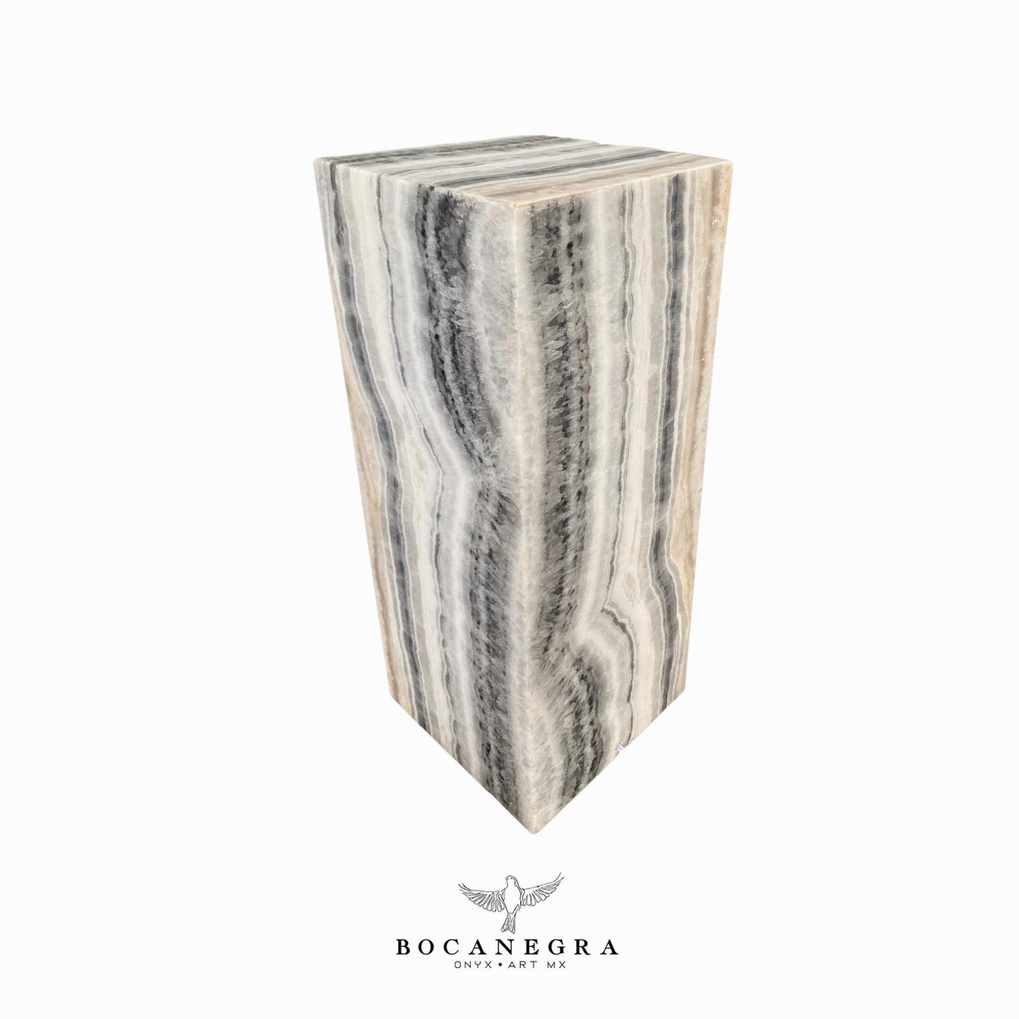 Gray and Beige Onyx Stone Lamp - Table Lamp - Home Decor