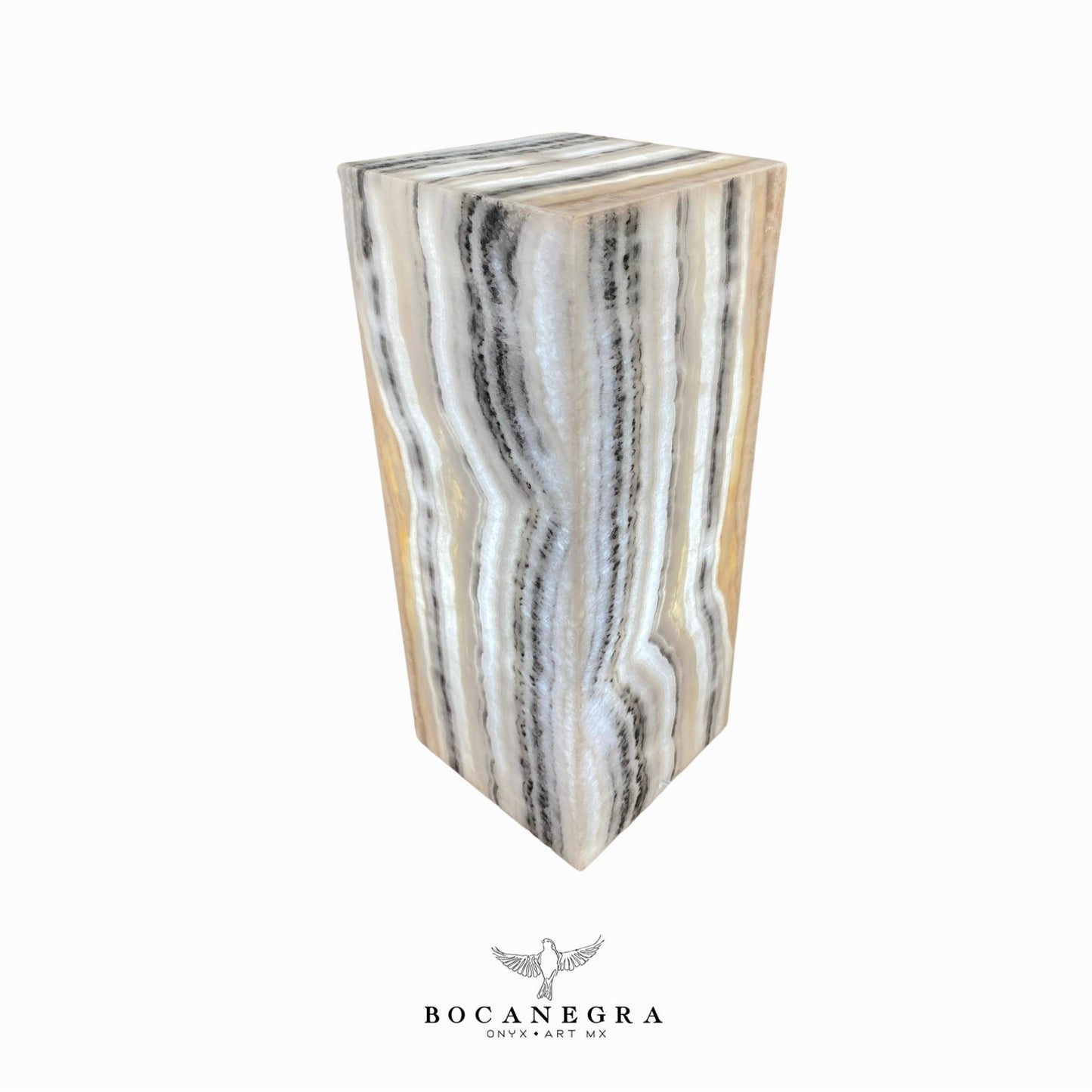 Gray and Beige Onyx Stone Lamp - Table Lamp - Home Decor