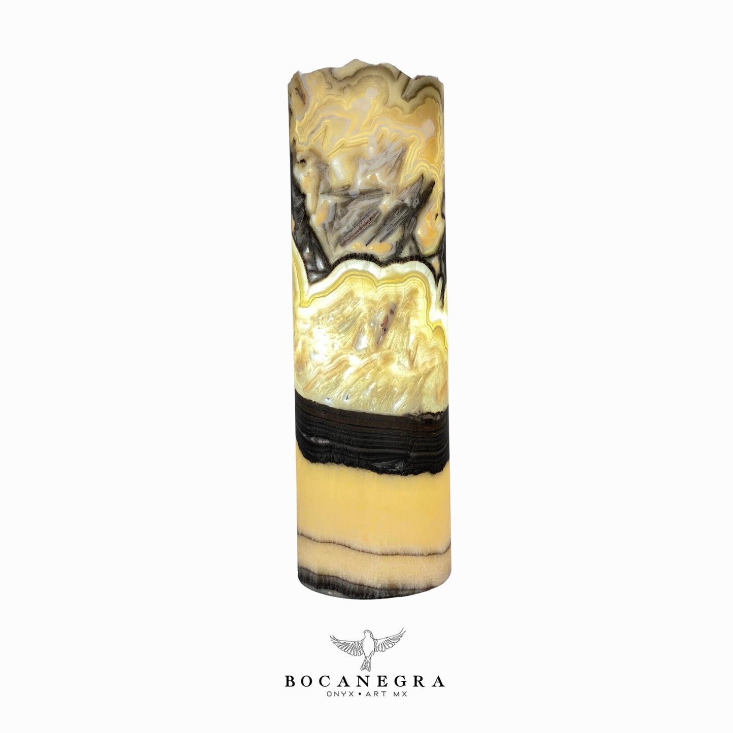 Black & Beige Onyx Stone Lamp - Table Lamp - Home Decor