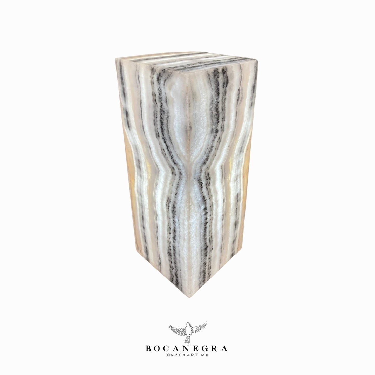 Gray and Beige Onyx Stone Lamp - Table Lamp - Home Decor