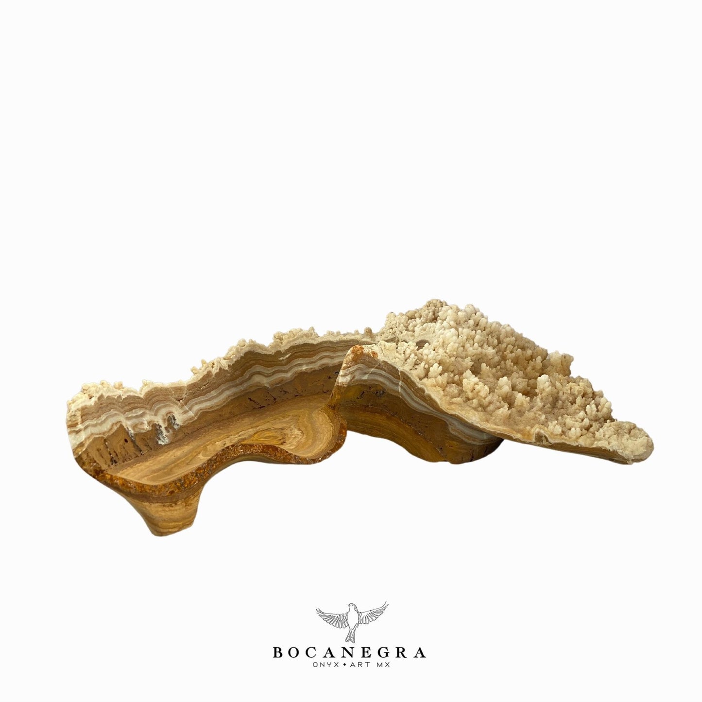 Gorgeous Orange & Beige Decorative Onyx Bowl - Centerpiece - Fruit platter