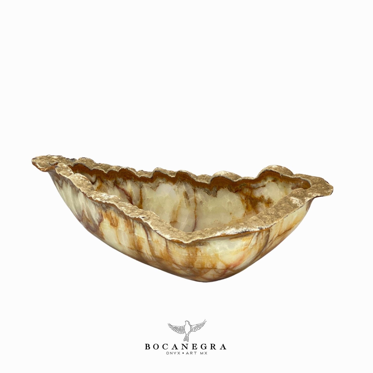 Stunning Brown & Beige Decorative Onyx Bowl - Centerpiece - Fruit platter