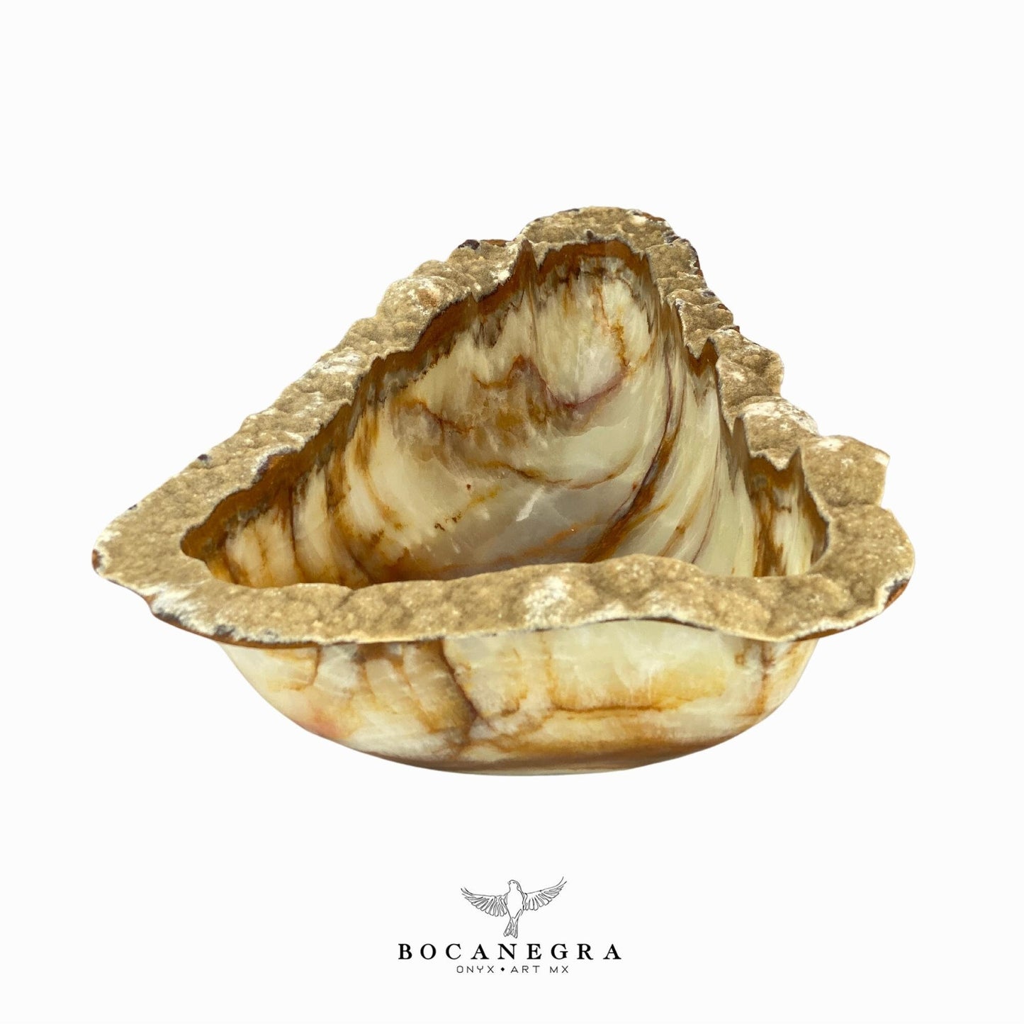 Stunning Brown & Beige Decorative Onyx Bowl - Centerpiece - Fruit platter