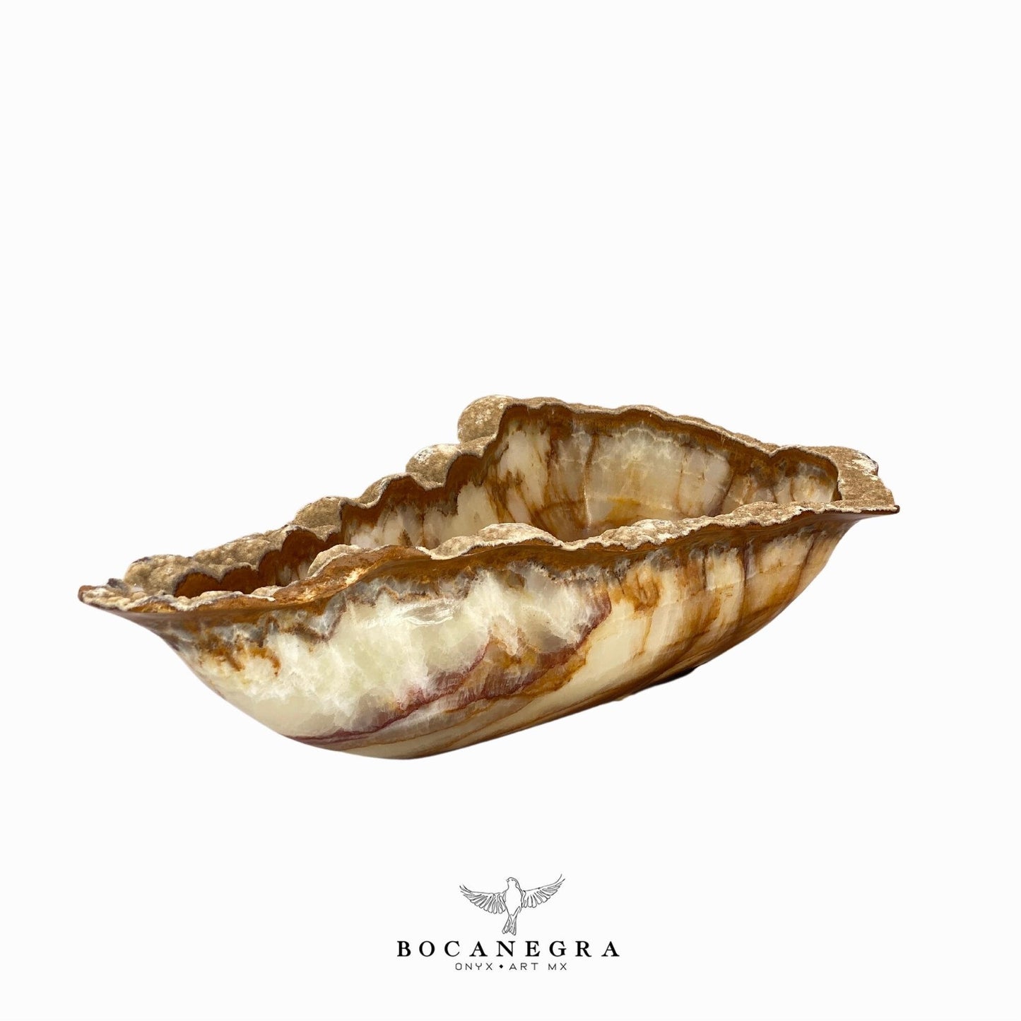 Stunning Brown & Beige Decorative Onyx Bowl - Centerpiece - Fruit platter