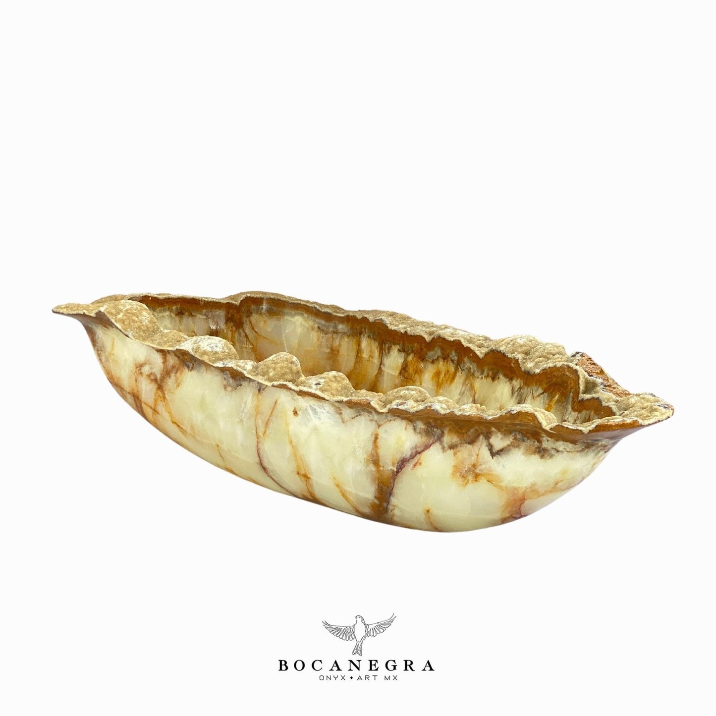 Stunning Brown & Beige Decorative Onyx Bowl - Centerpiece - Fruit platter