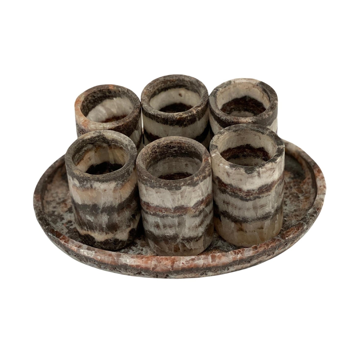 Black Onyx Tequila Shots - Hand carved shot - (Set of 6)