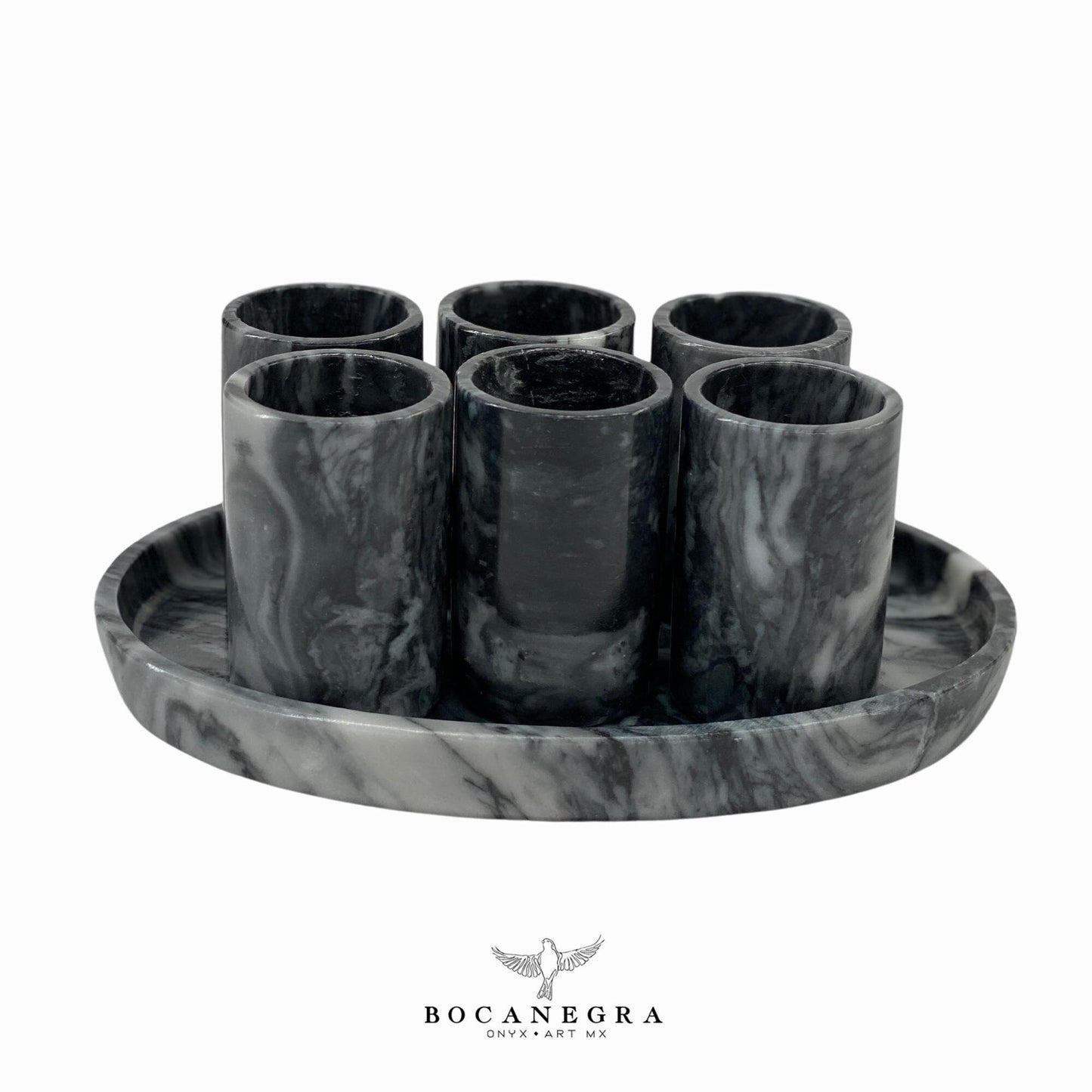Gray Marble Tequila Shots - Hand carved shot - (Set of 6)