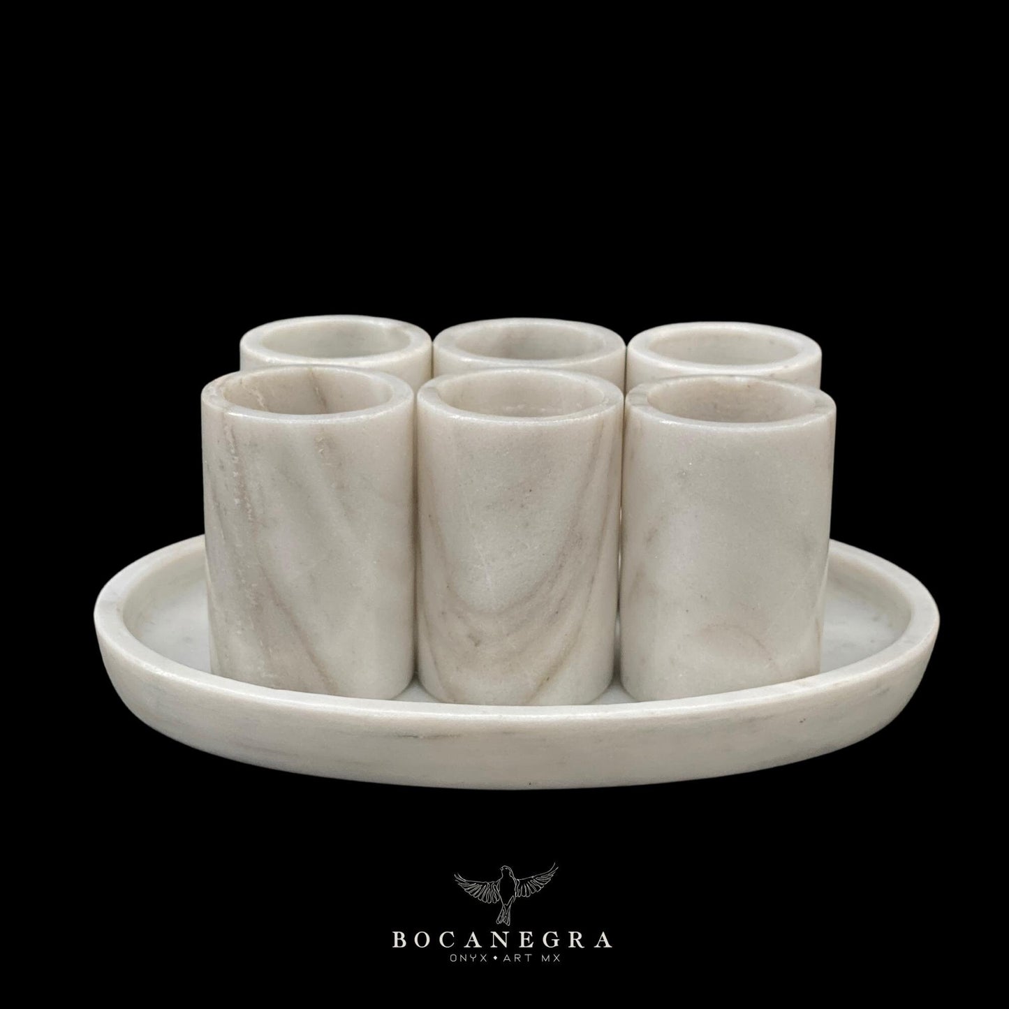 White Marble Tequila Shots - Hand carved shot - (Set of 6)