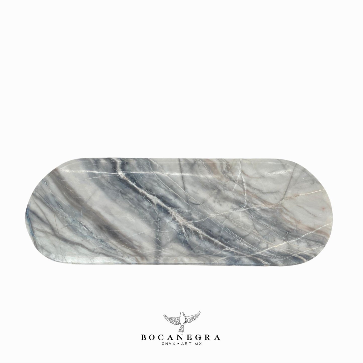 Gray Marble Vanity Tray - Oval Jewelry tray - Trinket plate