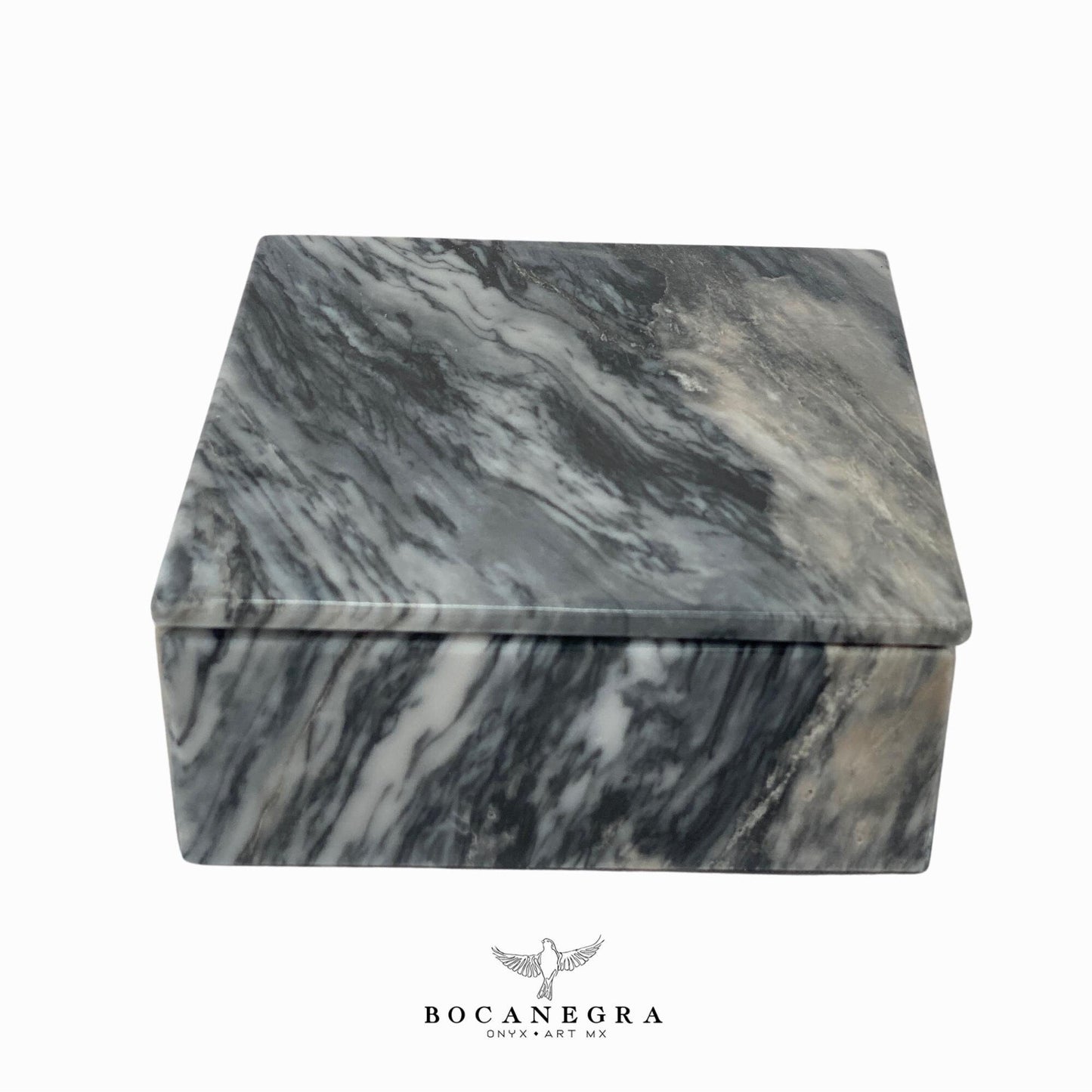 Gray & White Marble Square Jewelry Box - Organizer - Storage Box