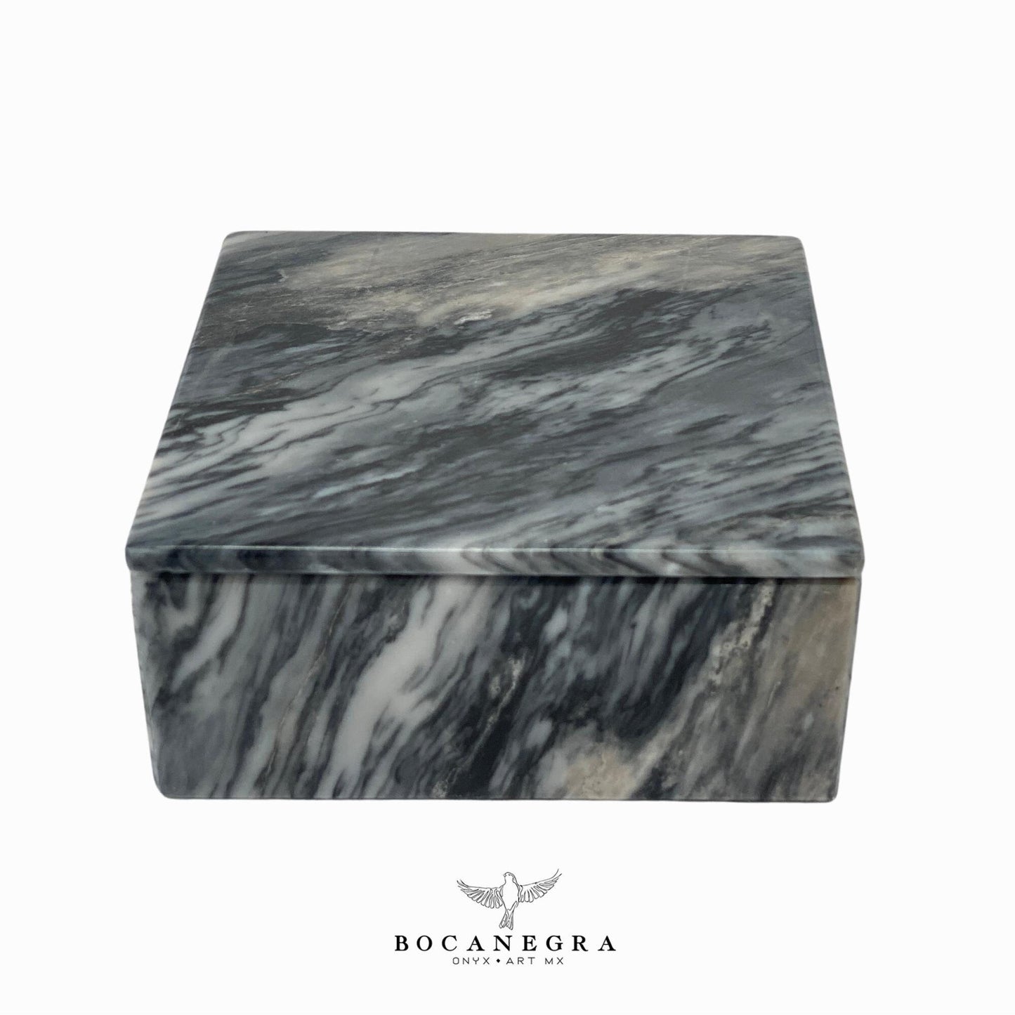 Gray & White Marble Square Jewelry Box - Organizer - Storage Box