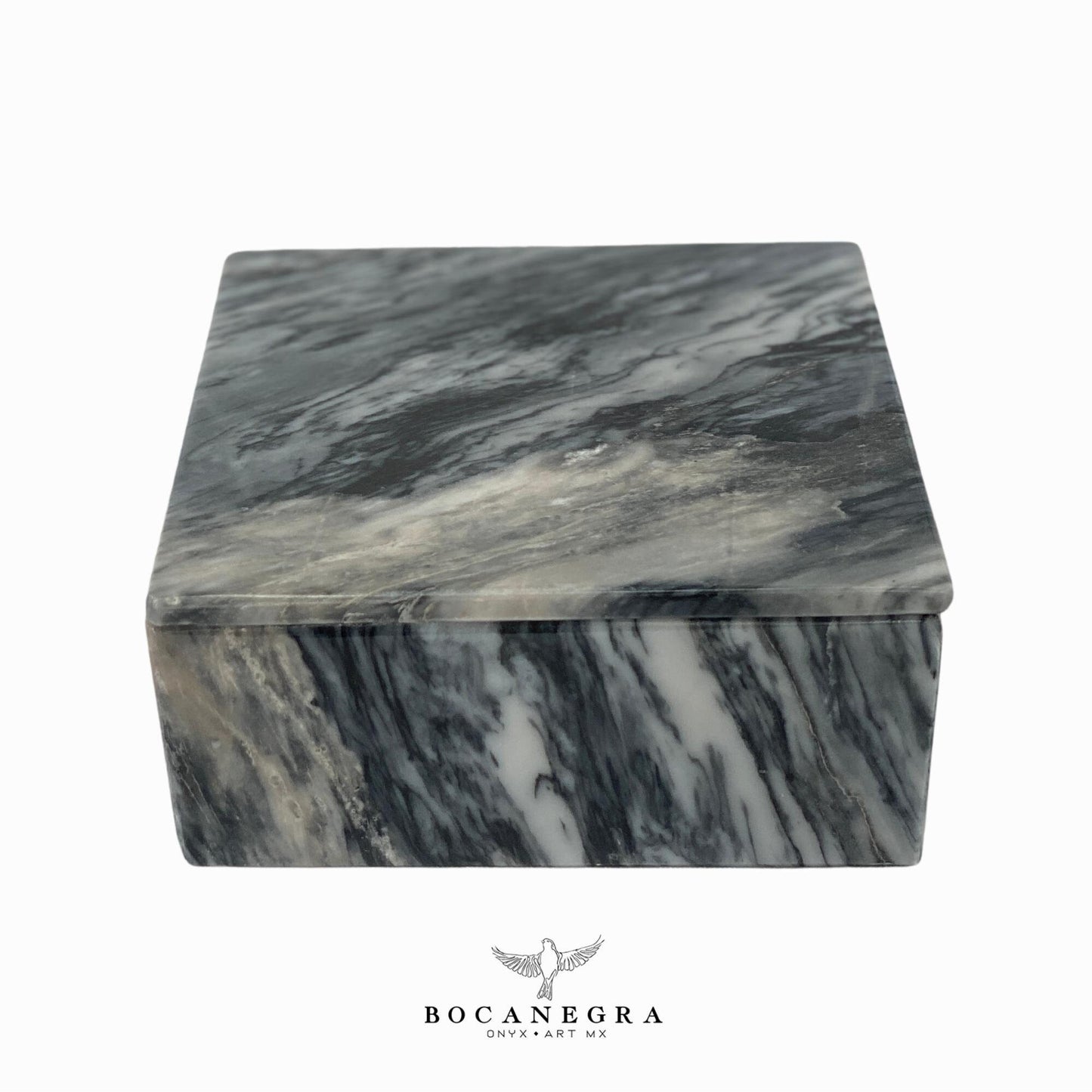 Gray & White Marble Square Jewelry Box - Organizer - Storage Box
